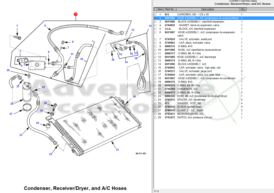 Hummer H1 AM General Parts Drawings.